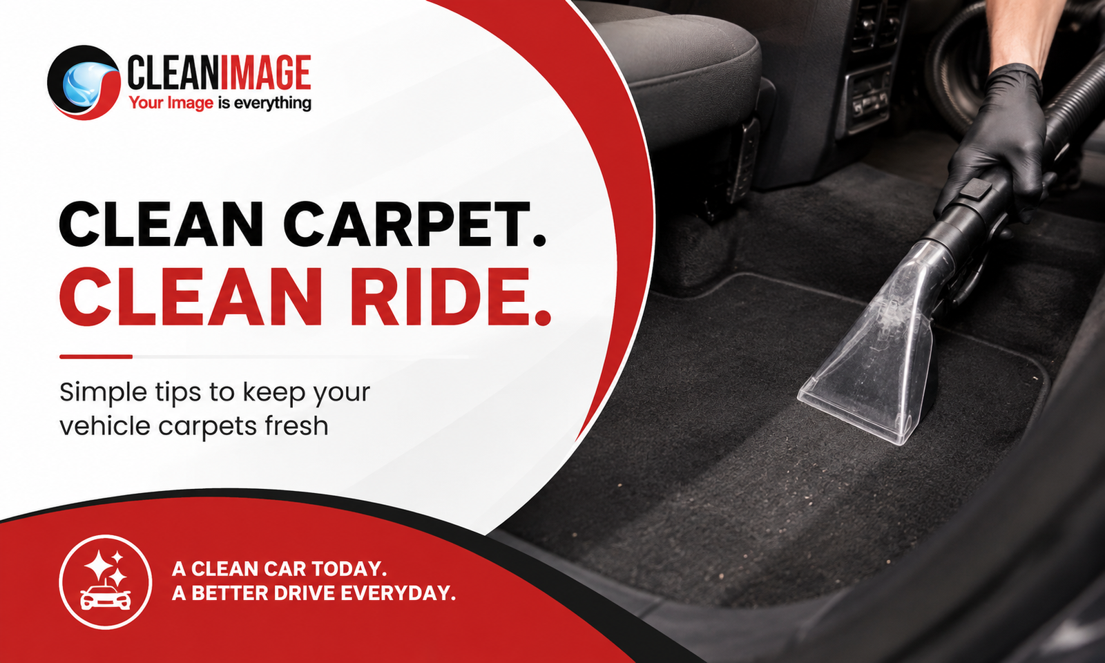 vacuuming dirty car carpet during interior detailing
