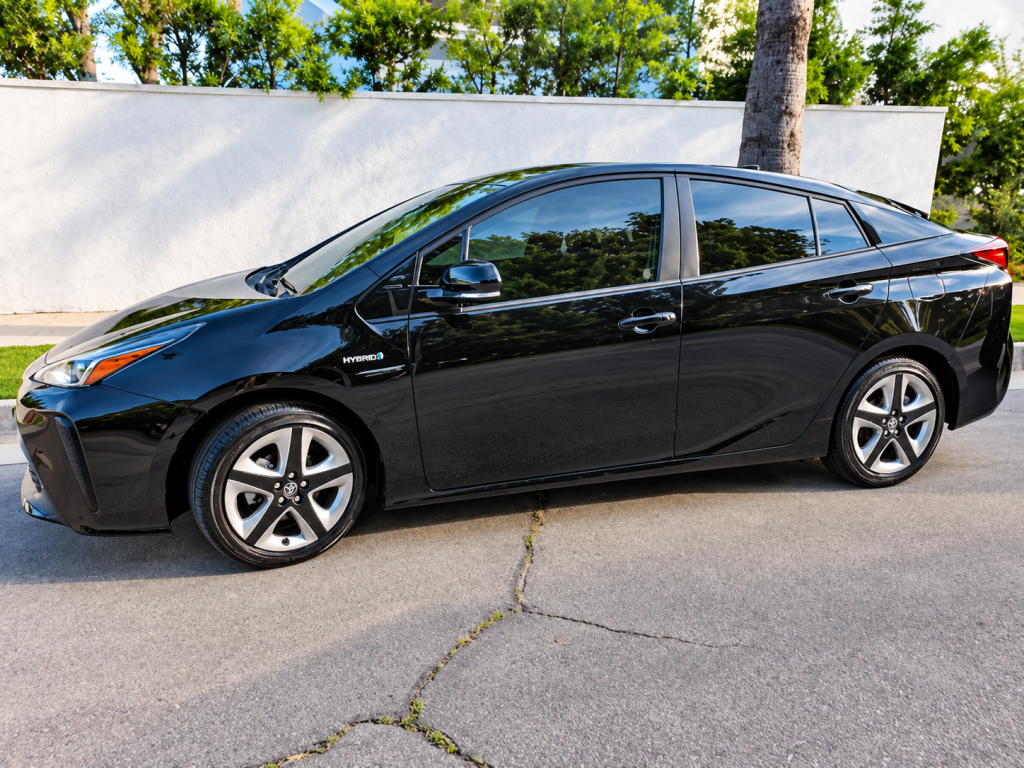 Glossy black Prius exterior