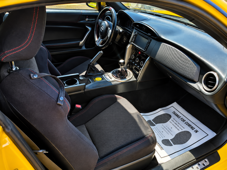 Sunlit Yellow Sports Coupe Interior