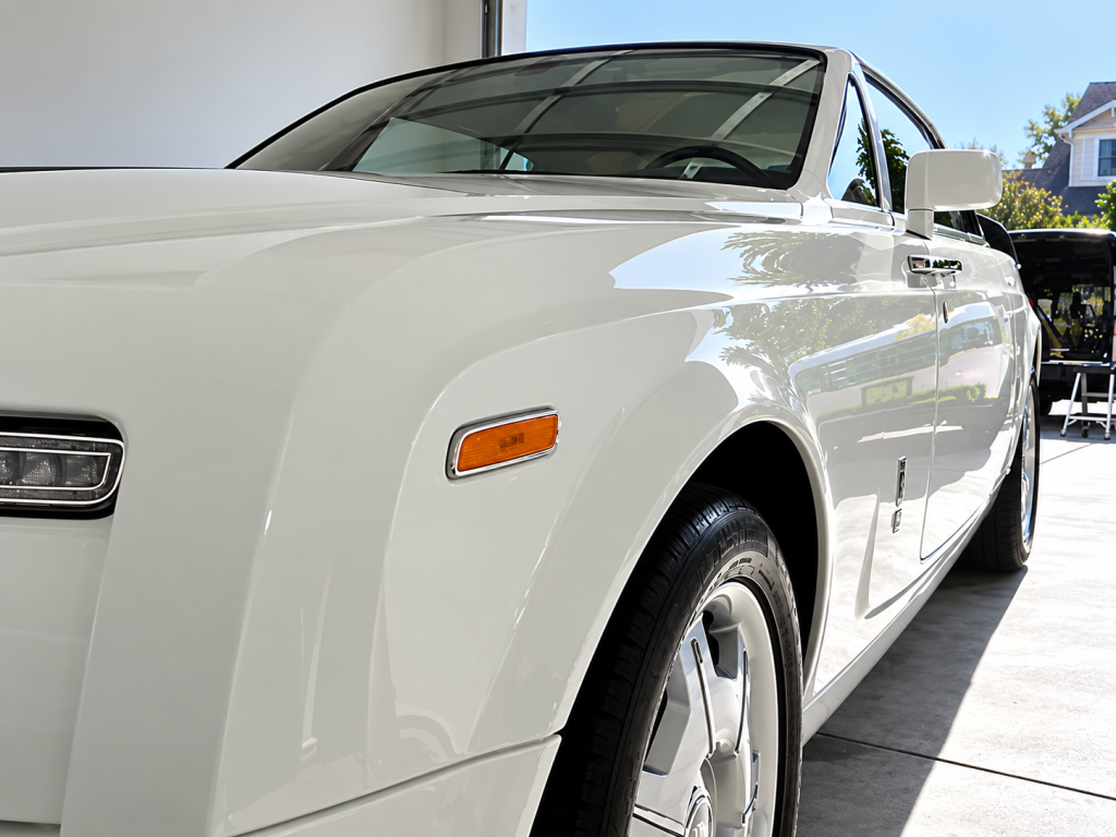 Polished white luxury coupe