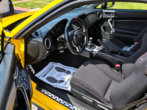 Bright Yellow Sports Coupe Interior